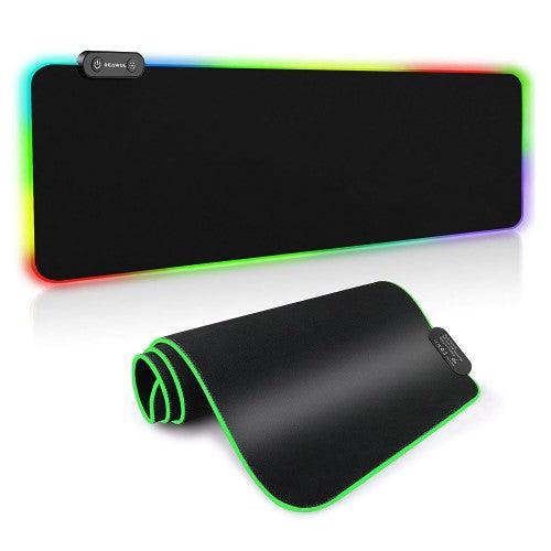RGB Light Gaming Mouse Pad 14 LED Lighting Modes Keyboard Mat USB Foldable Non-Slip with Smooth Waterproof Surface - 80 x 30 cm - Toytexx RGB Light Gaming Mouse Pad 14 LED Lighting Modes Keyboard Mat USB Foldable Non-Slip with Smooth Waterproof Surface - 80 x 30 cm - Toytexx